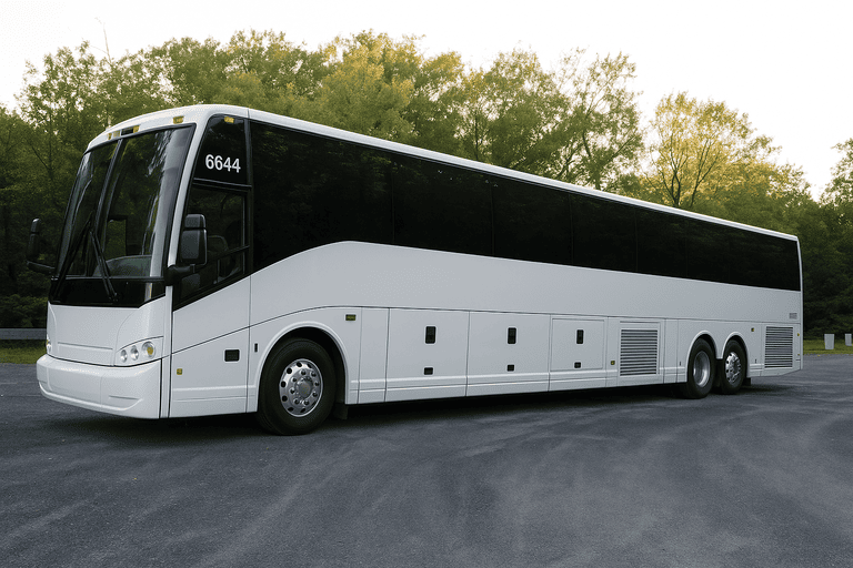 exterior of Charter Bus Rental Miami Gardens coach bus