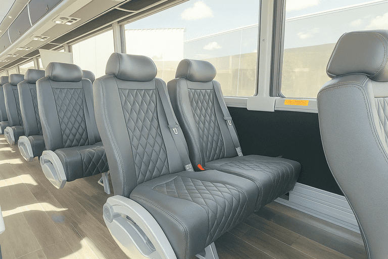 interior of Charter Bus Rental Miami Gardens charter bus